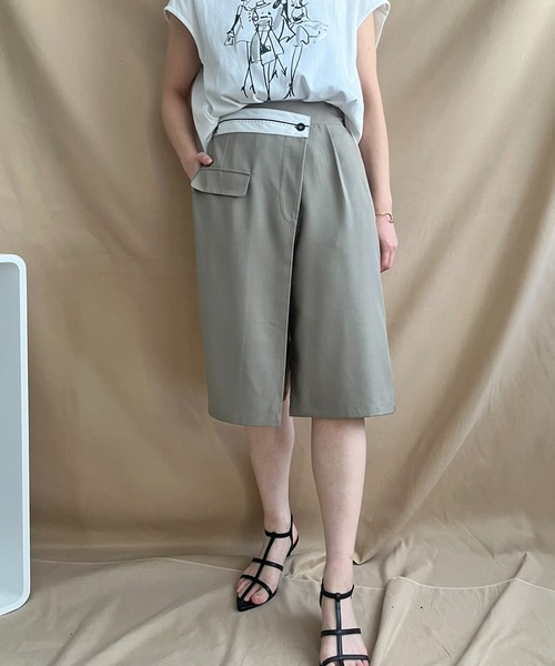 LHELBIE(レルビエ)の「ラップハーフパンツ(その他パンツ・レディース・ブラック/ライトベージュ/グレイッシュベージュ・M)」の19枚目の写真