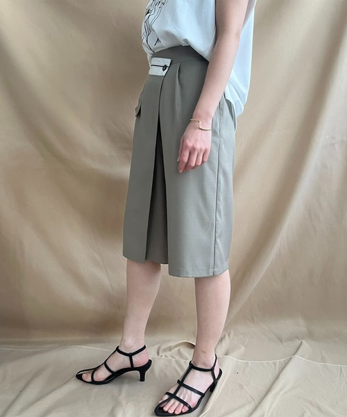 LHELBIE(レルビエ)の「ラップハーフパンツ(その他パンツ・レディース・ブラック/ライトベージュ/グレイッシュベージュ・M)」の9枚目の写真