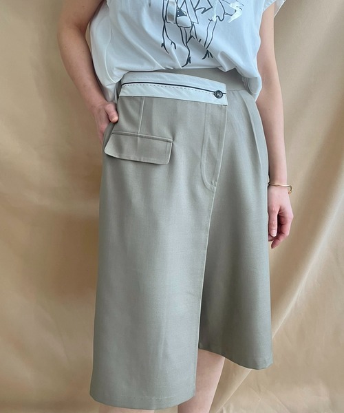 LHELBIE(レルビエ)の「ラップハーフパンツ(その他パンツ・レディース・ブラック/ライトベージュ/グレイッシュベージュ・M)」の11枚目の写真