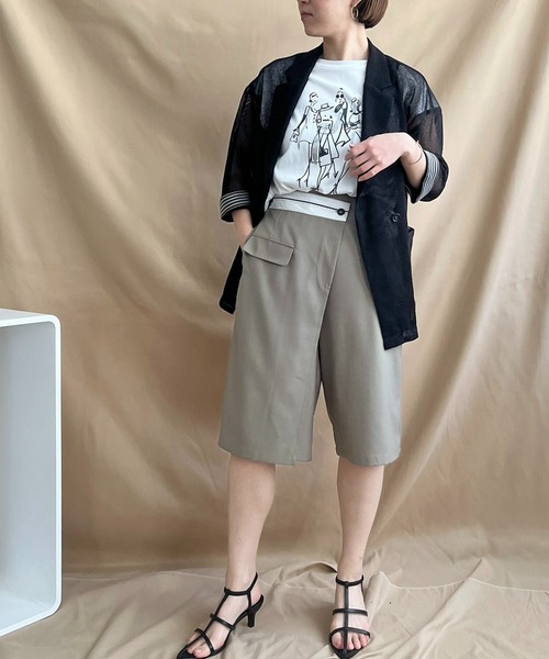 LHELBIE(レルビエ)の「ラップハーフパンツ(その他パンツ・レディース・ブラック/ライトベージュ/グレイッシュベージュ・M)」の16枚目の写真