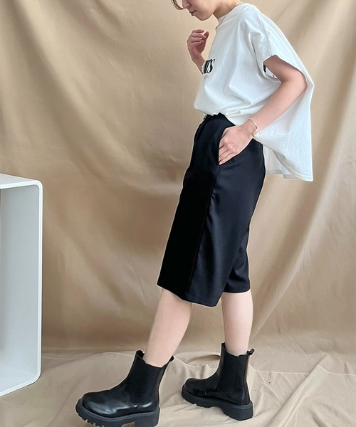 LHELBIE(レルビエ)の「ラップハーフパンツ(その他パンツ・レディース・ブラック/ライトベージュ/グレイッシュベージュ・M)」の13枚目の写真