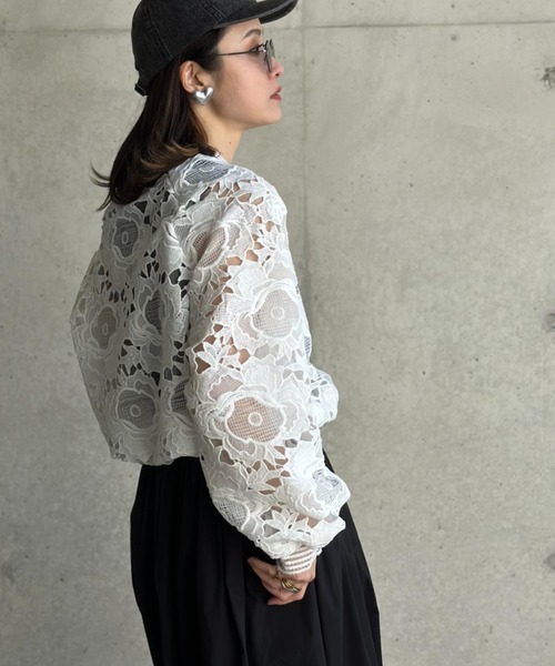 レースZIPパーカー（パーカー）｜deux amour（ドゥーザムール）