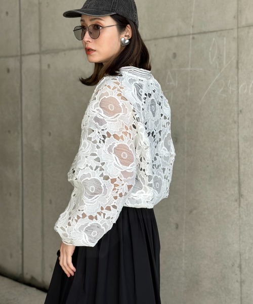 レースZIPパーカー（パーカー）｜deux amour（ドゥーザムール）