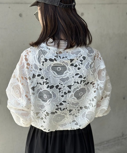 レースZIPパーカー（パーカー）｜deux amour（ドゥーザムール）