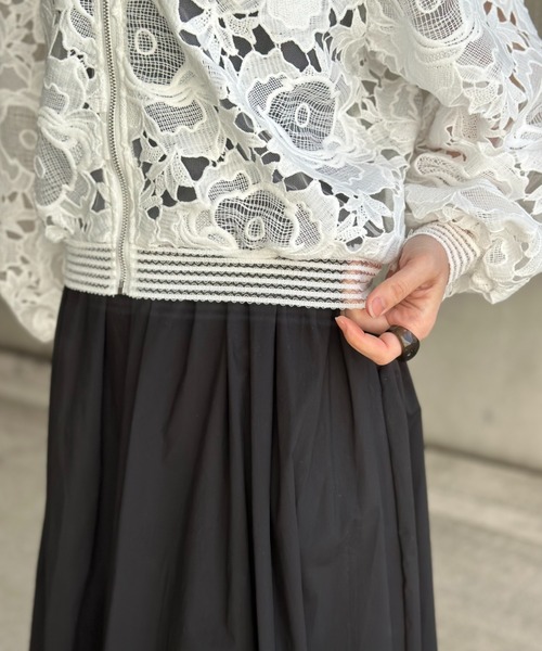 レースZIPパーカー（パーカー）｜deux amour（ドゥーザムール）