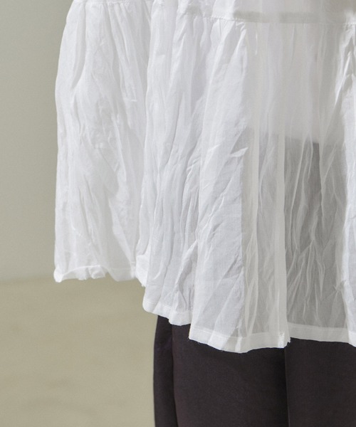 【セール】【WEB限定】コットンシルクシアーノースリーブブラウス（シャツ/ブラウス）｜SALON adam et rope'（サロン アダム エ ロペ）