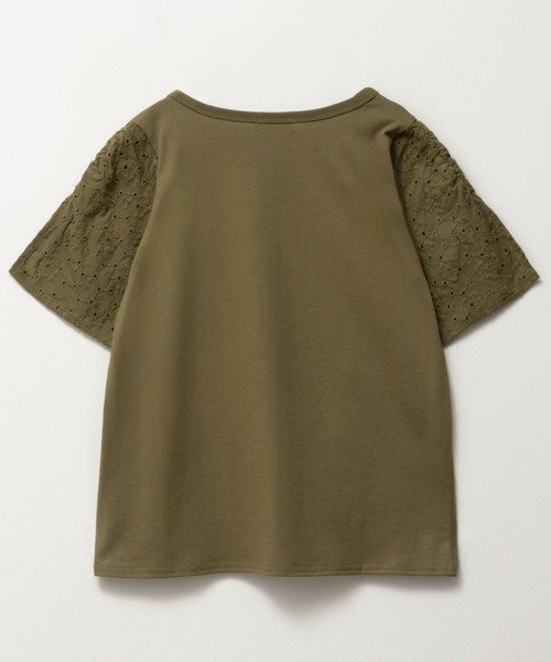 NAVY(ネイビー)の「NAVY 冷感 袖レースプルオーバー(Tシャツ/カットソー・キッズ・ピンク/ブラウン/カーキ・150/140/130/120/160)」の5枚目の写真