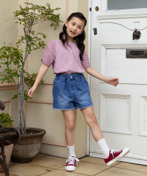 NAVY(ネイビー)の「NAVY 冷感 袖レースプルオーバー(Tシャツ/カットソー・キッズ・ピンク/ブラウン/カーキ・150/140/130/120/160)」の11枚目の写真