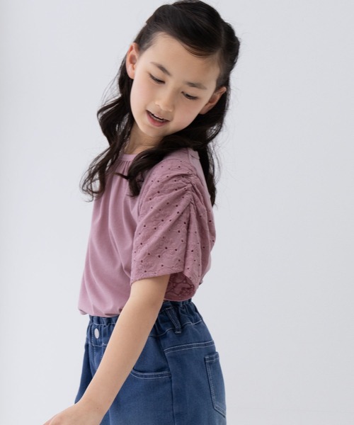NAVY(ネイビー)の「NAVY 冷感 袖レースプルオーバー(Tシャツ/カットソー・キッズ・ピンク/ブラウン/カーキ・150/140/130/120/160)」の12枚目の写真