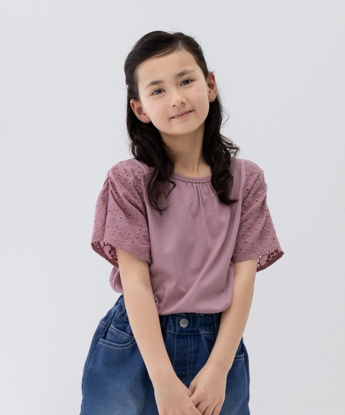 NAVY(ネイビー)の「NAVY 冷感 袖レースプルオーバー(Tシャツ/カットソー・キッズ・ピンク/ブラウン/カーキ・150/140/130/120/160)」の13枚目の写真