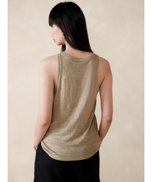Banana Republic（バナナリパブリック）の「リネン レーサータンクトップ（タンクトップ・レディース・ベージュ/ブラック/アイボリー・XS/S/L/M）」の5枚目の写真
