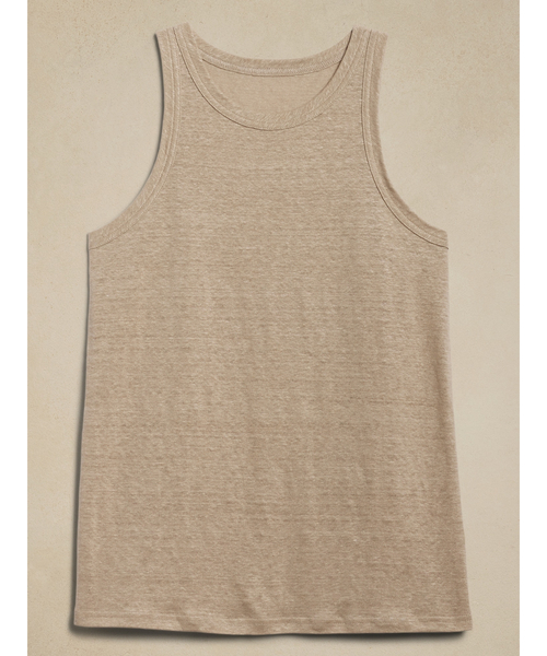 Banana Republic（バナナリパブリック）の「リネン レーサータンクトップ（タンクトップ・レディース・ベージュ/ブラック/アイボリー・XS/S/L/M）」の9枚目の写真
