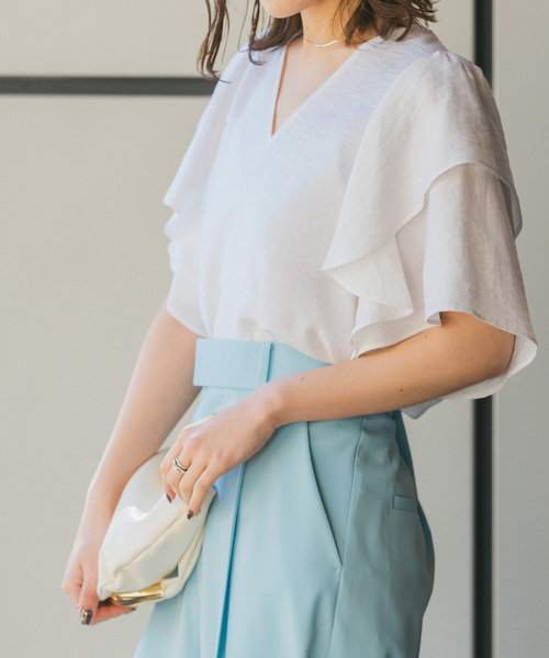 NOBLE ファジーリネンラッフルブラウス Noble（ノーブル）の「《追加》ファジーリネンラッフルブラウス