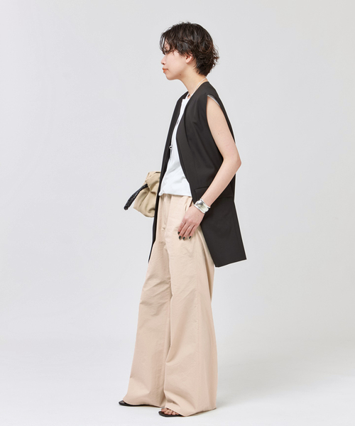 エーピーストゥディオ 24SS ルーズベスト ロング F ブラック AP STUDIO（エーピーストゥディオ）の「ルーズベスト（ベスト）」 - WEAR