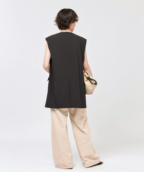 エーピーストゥディオ 24SS ルーズベスト ロング F ブラック AP STUDIO（エーピーストゥディオ）の「ルーズベスト（ベスト）」 - WEAR