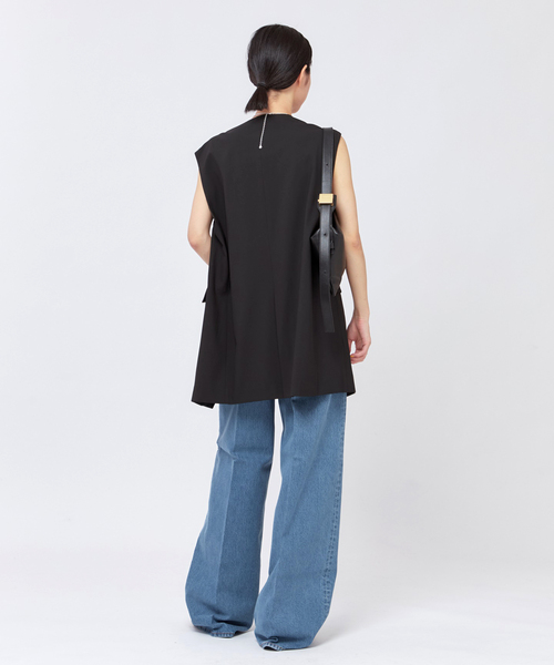 エーピーストゥディオ 24SS ルーズベスト ロング F ブラック AP STUDIO（エーピーストゥディオ）の「ルーズベスト（ベスト）」 - WEAR