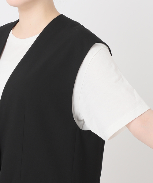 エーピーストゥディオ 24SS ルーズベスト ロング F ブラック AP STUDIO（エーピーストゥディオ）の「ルーズベスト（ベスト）」 - WEAR