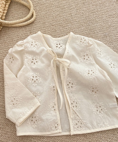 aimoha（アイモハ）の「【aimoha-KIDS-】コットンレースカーディガン（カーディガン/ボレロ・キッズ・オフホワイト・90/100/110/120/80/130）」の6枚目の写真