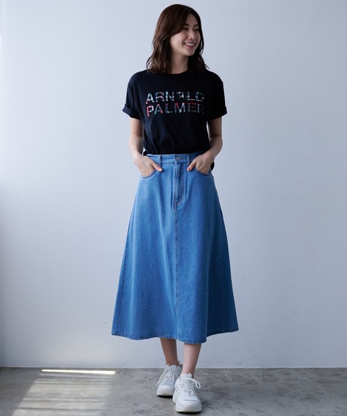 Arnold Palmer（アーノルドパーマー）の「AP エンボス シェア ロゴ Tシャツ（Tシャツ/カットソー・レディース・ホワイト/サックスブルー/ブラック・XS/M/LL/L/S）」の8枚目の写真