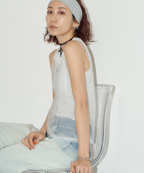 Auntie Rosa Holiday（アンティローザホリデー）の「シアーキャミソール（キャミソール・レディース・ブラック/オフホワイト・FREE）」の16枚目の写真