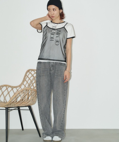 Auntie Rosa Holiday（アンティローザホリデー）の「シアーキャミソール（キャミソール・レディース・ブラック/オフホワイト・FREE）」の9枚目の写真