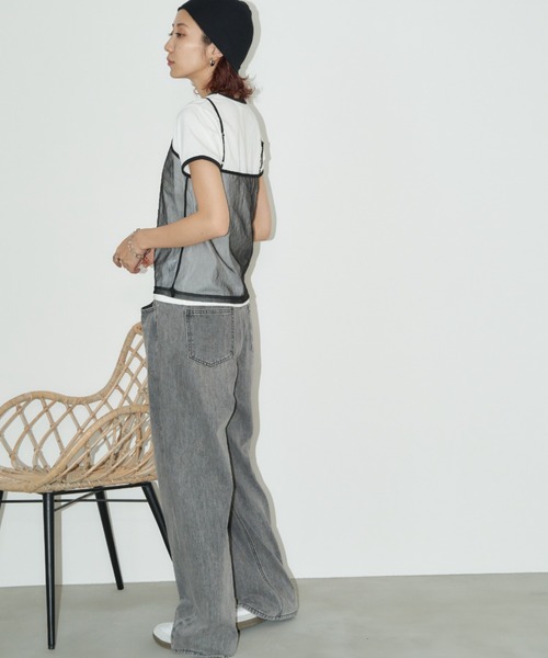 Auntie Rosa Holiday（アンティローザホリデー）の「シアーキャミソール（キャミソール・レディース・ブラック/オフホワイト・FREE）」の11枚目の写真