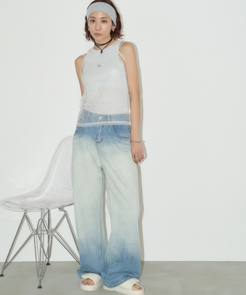 Auntie Rosa Holiday（アンティローザホリデー）の「シアーキャミソール（キャミソール・レディース・ブラック/オフホワイト・FREE）」の20枚目の写真