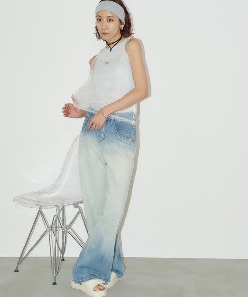 Auntie Rosa Holiday（アンティローザホリデー）の「シアーキャミソール（キャミソール・レディース・ブラック/オフホワイト・FREE）」の21枚目の写真