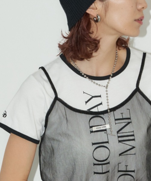 Auntie Rosa Holiday（アンティローザホリデー）の「シアーキャミソール（キャミソール・レディース・ブラック/オフホワイト・FREE）」の13枚目の写真