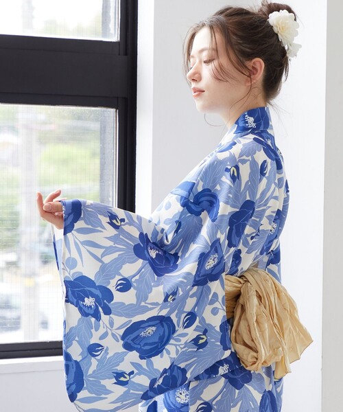 新品未使用　浴衣のみ　風船　ポリエステル セール】【洗える・2WAY】 簡単着付け 浴衣 3点セット（浴衣