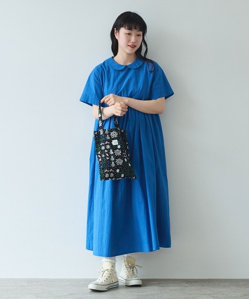 MHL. ドライコットンポプリン ワンピース ワッシャー ブルー系 サイズ2