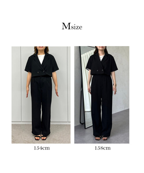 prose verse(プロズヴェール)の「ハーフスリーブショートジャケット(テーラードジャケット・レディース・ブラック・LARGE/MEDIUM)」の2枚目の写真