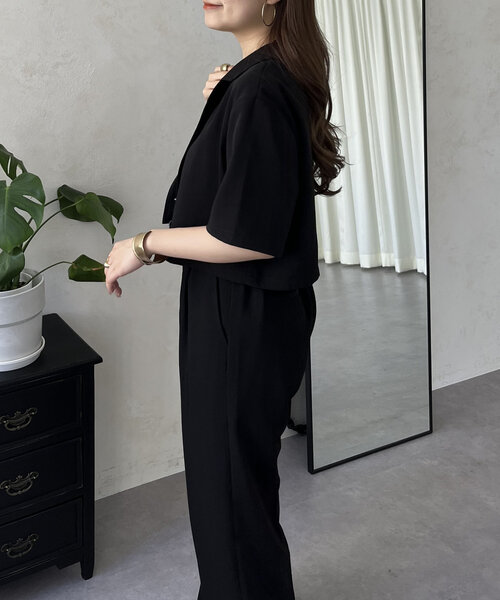 prose verse(プロズヴェール)の「ハーフスリーブショートジャケット(テーラードジャケット・レディース・ブラック・LARGE/MEDIUM)」の9枚目の写真