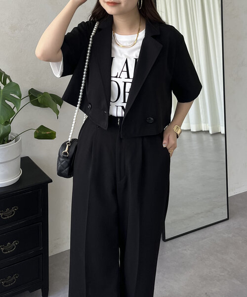 prose verse(プロズヴェール)の「ハーフスリーブショートジャケット(テーラードジャケット・レディース・ブラック・LARGE/MEDIUM)」の11枚目の写真