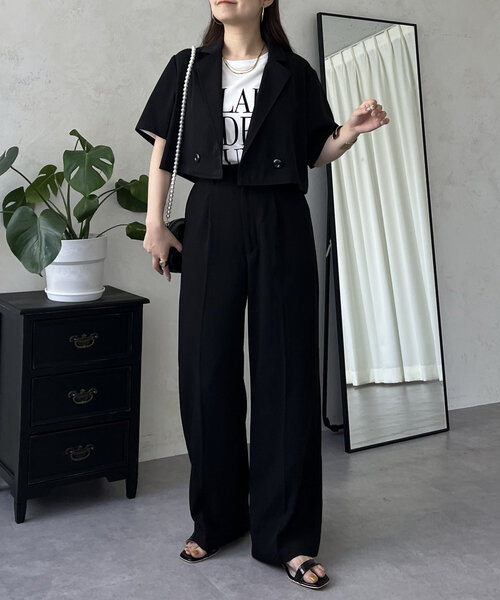 prose verse(プロズヴェール)の「ハーフスリーブショートジャケット(テーラードジャケット・レディース・ブラック・LARGE/MEDIUM)」の14枚目の写真