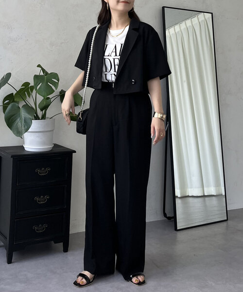 prose verse(プロズヴェール)の「ハーフスリーブショートジャケット(テーラードジャケット・レディース・ブラック・LARGE/MEDIUM)」の15枚目の写真