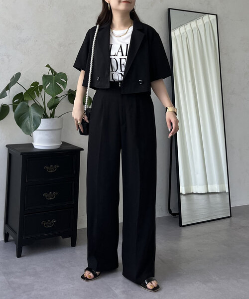 prose verse(プロズヴェール)の「ハーフスリーブショートジャケット(テーラードジャケット・レディース・ブラック・LARGE/MEDIUM)」の16枚目の写真