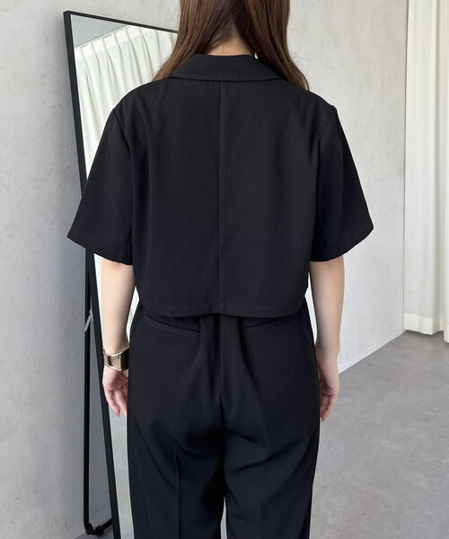 prose verse(プロズヴェール)の「ハーフスリーブショートジャケット(テーラードジャケット・レディース・ブラック・LARGE/MEDIUM)」の20枚目の写真
