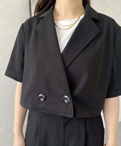 prose verse(プロズヴェール)の「ハーフスリーブショートジャケット(テーラードジャケット・レディース・ブラック・LARGE/MEDIUM)」の22枚目の写真