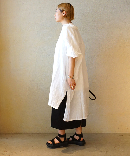 JOURNAL STANDARD LUXE（ジャーナルスタンダード　ラックス）の「40リネン チュニックシャツ（シャツ/ブラウス・レディース・ホワイト/ネイビー・FREE）」の17枚目の写真