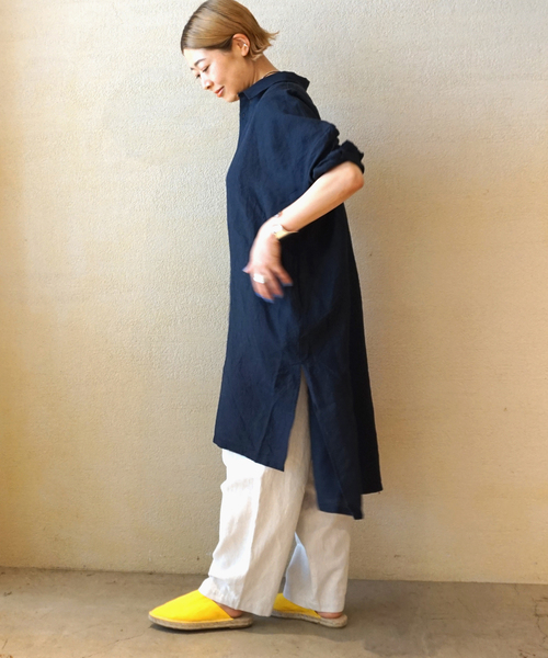 JOURNAL STANDARD LUXE（ジャーナルスタンダード　ラックス）の「40リネン チュニックシャツ（シャツ/ブラウス・レディース・ホワイト/ネイビー・FREE）」の21枚目の写真