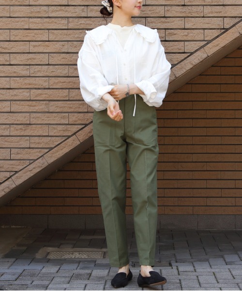 THE SHINZONE（ザ　シンゾーン）の「THE SHINZONE/シンゾーン　コットンガーゼブラウス　COTTON GAUZE BLOUSE　25SMSBL19（シャツ/ブラウス・レディース・ホワイト/ブラック・FREE）」の8枚目の写真