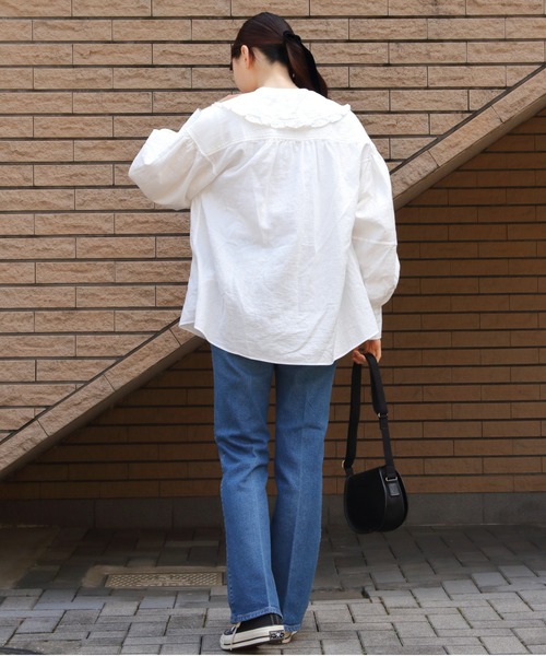 THE SHINZONE（ザ　シンゾーン）の「THE SHINZONE/シンゾーン　コットンガーゼブラウス　COTTON GAUZE BLOUSE　25SMSBL19（シャツ/ブラウス・レディース・ホワイト/ブラック・FREE）」の19枚目の写真