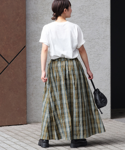 JOURNAL STANDARD relume（ジャーナルスタンダード　レリューム）の「ウォッシャブルチェックタフタイージースカート（スカート・レディース・ブラック/カーキ・FREE）」の14枚目の写真