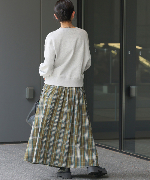 JOURNAL STANDARD relume（ジャーナルスタンダード　レリューム）の「ウォッシャブルチェックタフタイージースカート（スカート・レディース・ブラック/カーキ・FREE）」の22枚目の写真