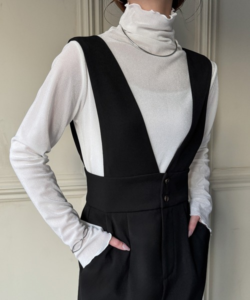 JUNOAH（ジュノア）の「ベロアシアータートルネックトップス（Tシャツ