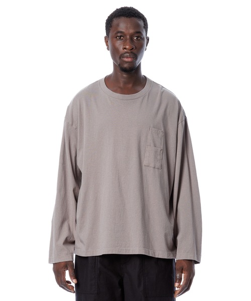 【セール】American Cotton W Pocket Slit L-S Tee / アメリカンコットン後染めスリット長袖Tシャツ（Tシャツ/カットソー）｜Sandinista（サンディニスタ）