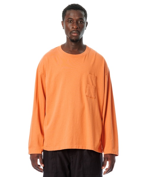 American Cotton W Pocket Slit L-S Tee / アメリカンコットン後染めスリット長袖Tシャツ