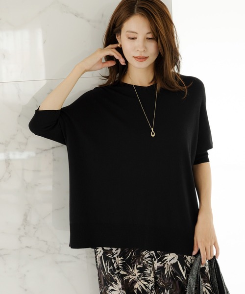 Elura（エルーラ）の「やっとタッチニットプルオーバー/133603（ニット/セーター・レディース・ブルー/ブラック/ライトベージュ・FREE）」の18枚目の写真