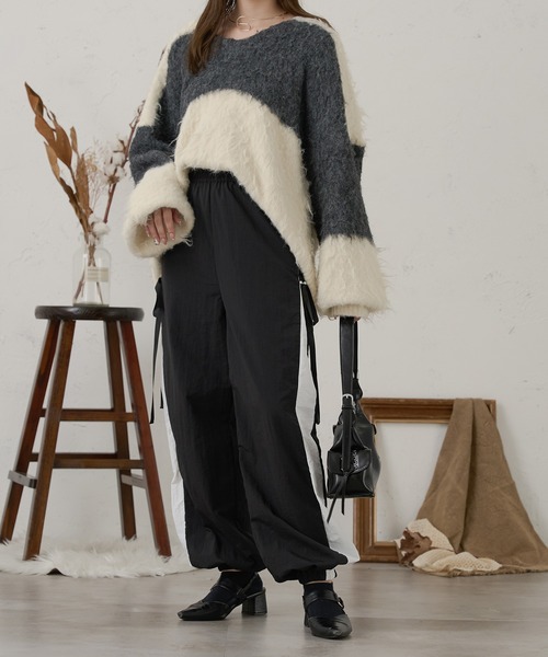 Ambre Neige（アンブルネージュ）の「ribbon side line pants / リボンサイドラインパンツ（その他パンツ・レディース・ブラック/アイボリー/ベビーピンク・FREE）」の14枚目の写真